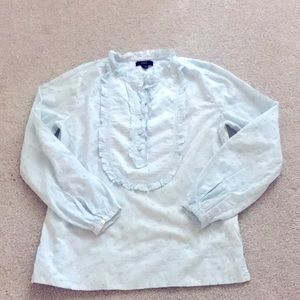 J.Crew Sky Blue Eyelet Blouse XXS